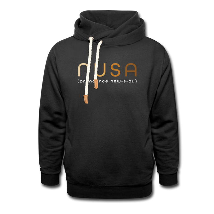 NUSA - The Brown Effect/Black Shawl Collar Hoodie - black